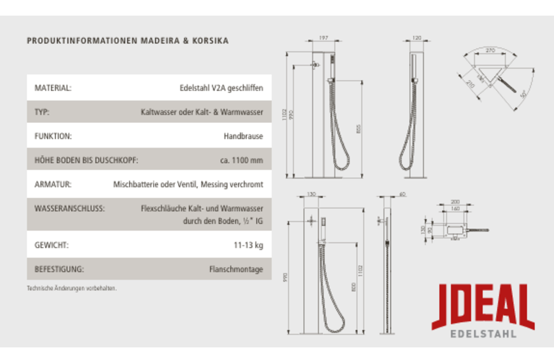 Ideal douche Madeira