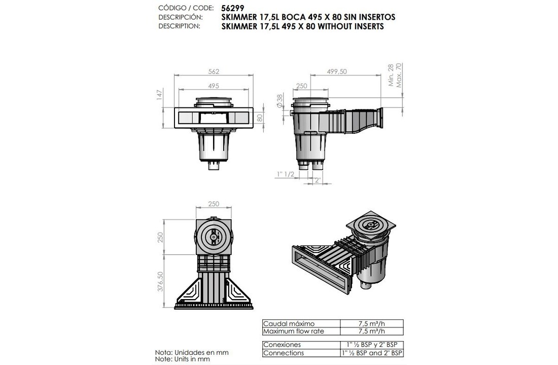 Astral Skimmer voor folie- en prefabbaden