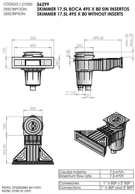 Astral Skimmer voor folie- en prefabbaden
