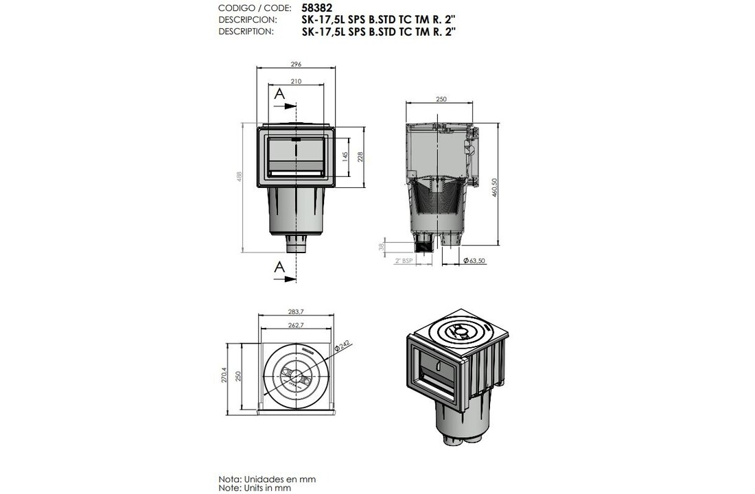 Astral Skimmer voor folie- en prefabbaden