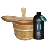 Rento Houten Sauna emmer, lepel en 500 ml Eucalyptus opgietmiddel - Licht