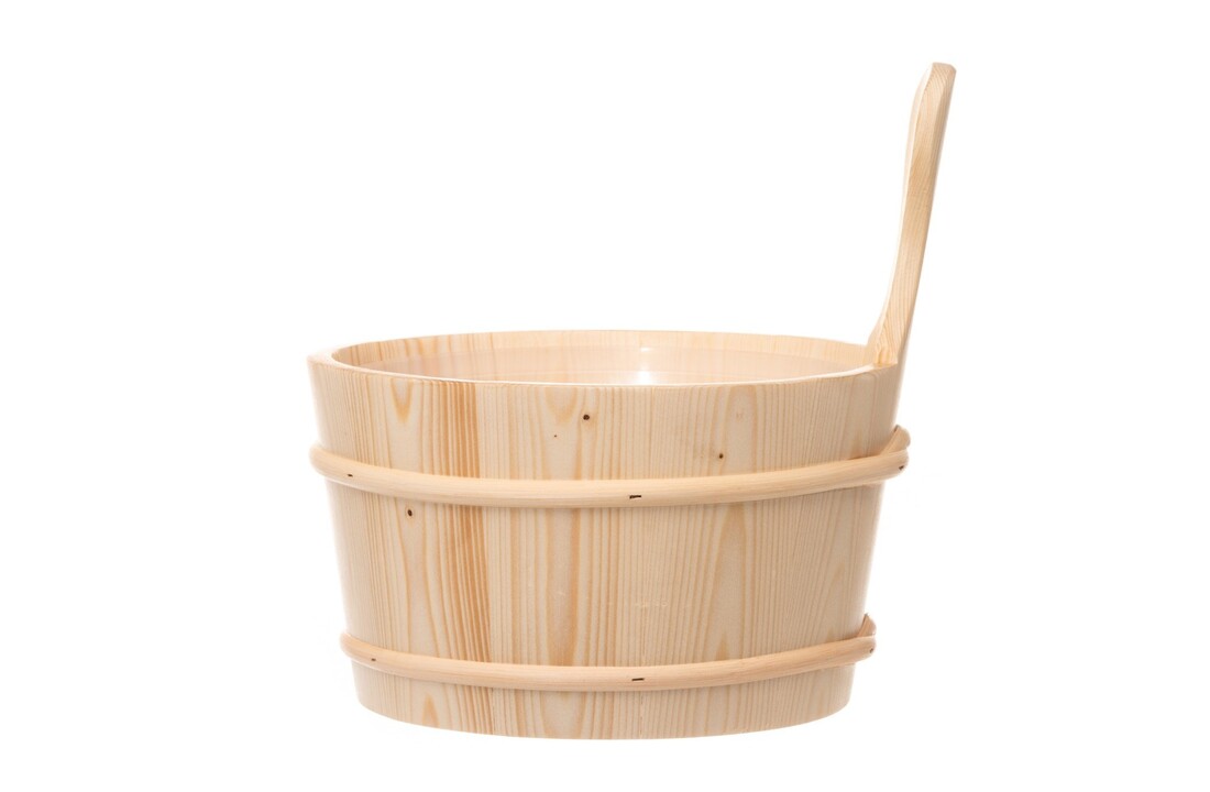 Rento Houten Sauna emmer, lepel en 500 ml Eucalyptus opgietmiddel - Licht