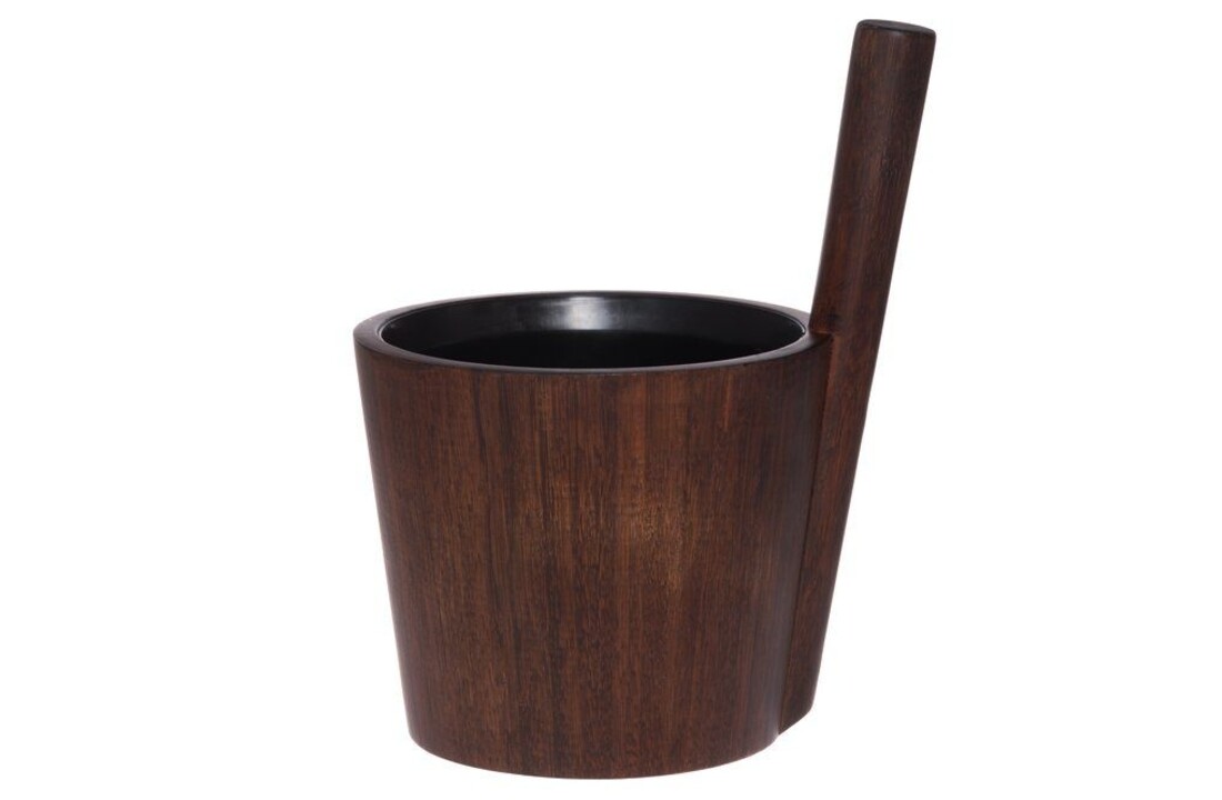 Rento Sauna Bamboe Cadeauset - Emmer + Lepel + Geur - Donkerbruin