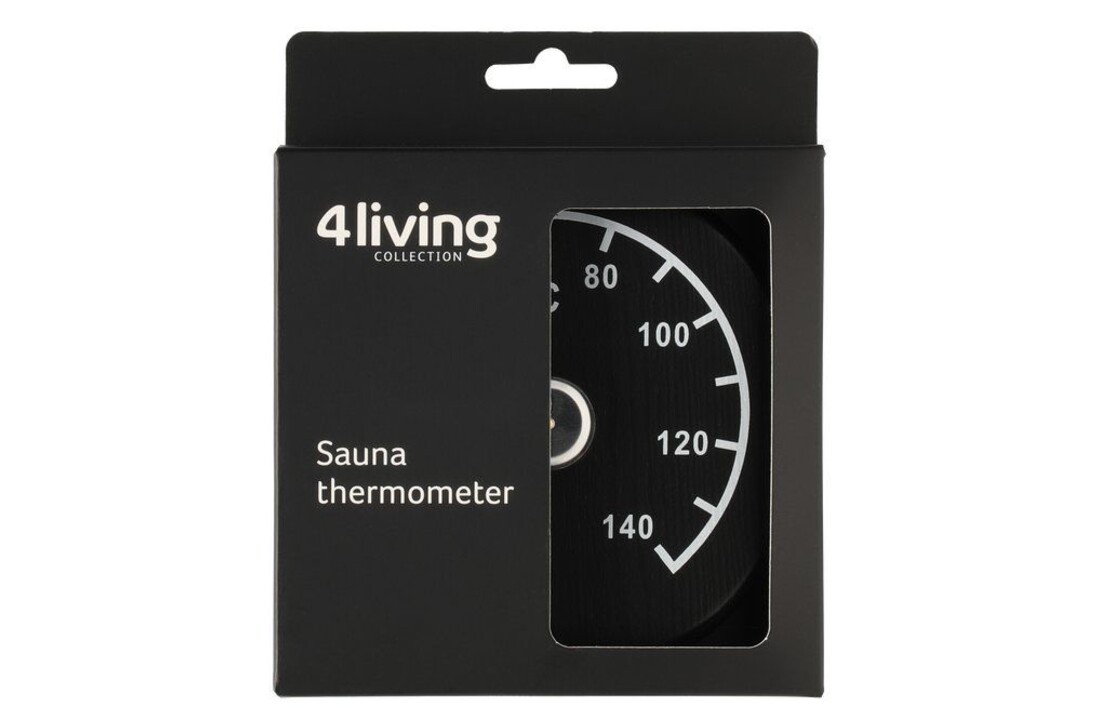 Saunaland Sauna Thermometer Zwart 12 x 12 cm