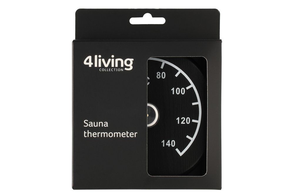 Saunaland Sauna Thermometer Zwart 12 x 12 cm
