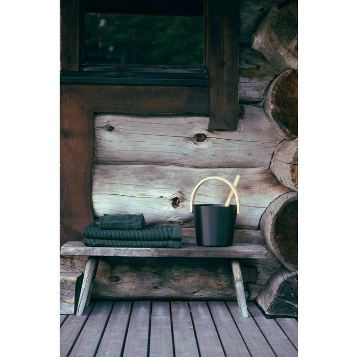 Rento Handdoek Kenno 50x70 cm Zwart / Donker groen