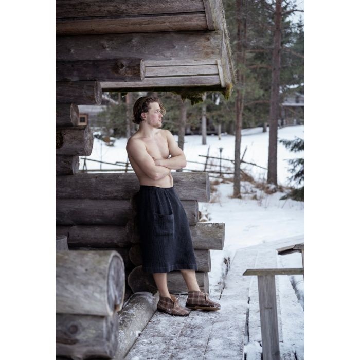 Rento Heupdoek Kenno 70x145 cm zwart/grijs