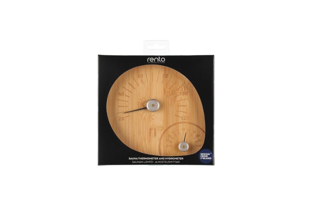 Rento Saunathermometer en hygrometer van bamboe