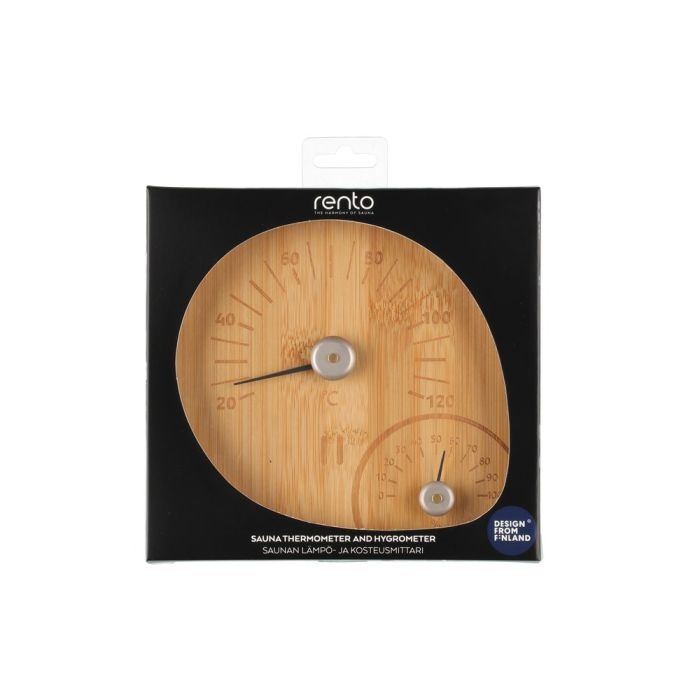 Rento Saunathermometer en hygrometer van bamboe
