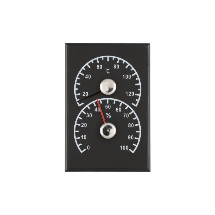 4Living Sauna Thermometer & Hygrometer Zwart