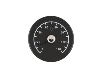 4Living Sauna Thermometer Rond - Zwart hout