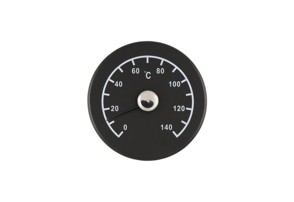 4Living Sauna Thermometer Rond - Zwart hout