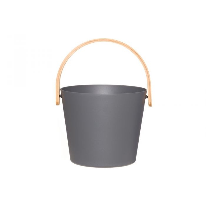 Rento Sauna Emmer Aluminium met Bamboe Handvat Grijs