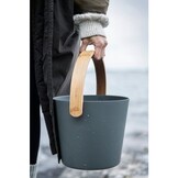 Rento Sauna Emmer Aluminium met Bamboe Handvat Grijs