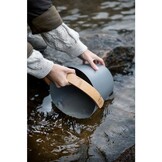 Rento Sauna Emmer Aluminium met Bamboe Handvat Grijs