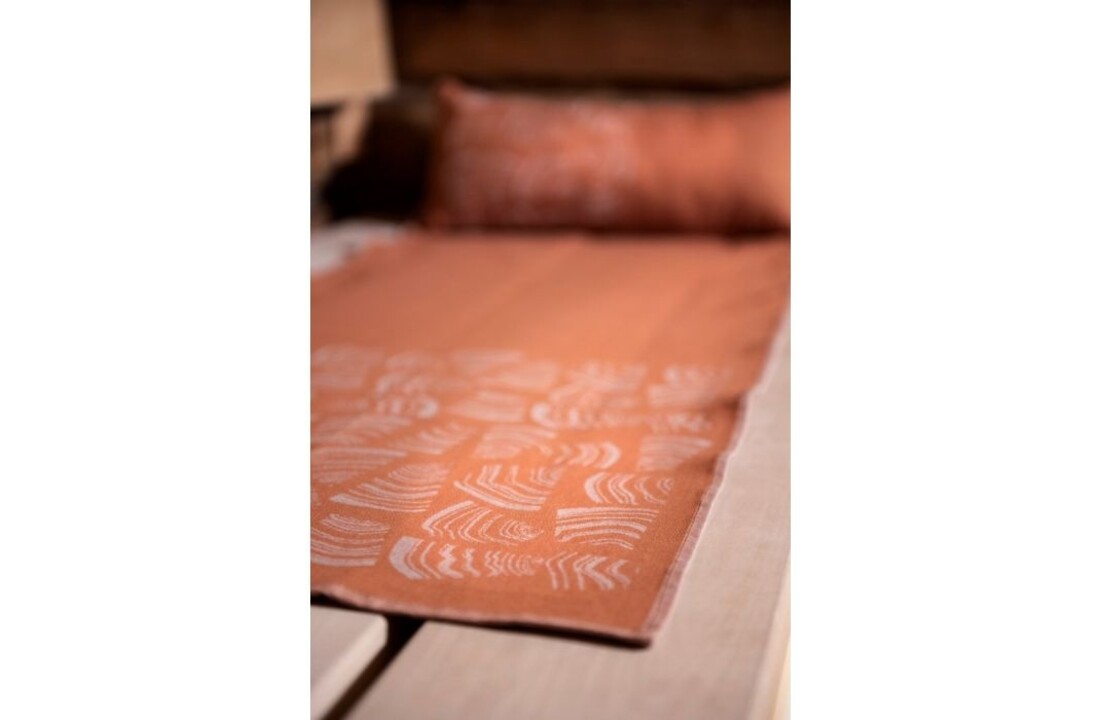 Rento Pino Sauna Kleed - Oranje/Bruin - 50x150 cm