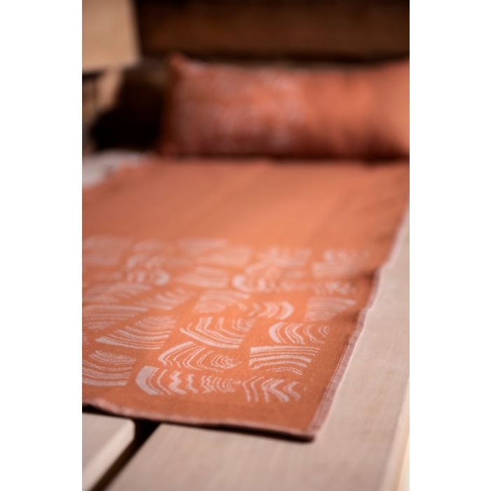 Rento Pino Sauna Kleed - Oranje/Bruin - 50x150 cm