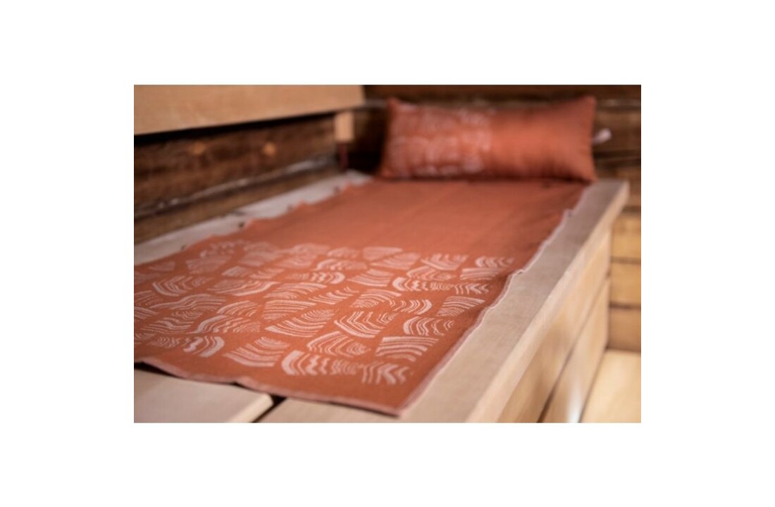 Rento Pino Sauna Kleed - Oranje/Bruin - 50x150 cm