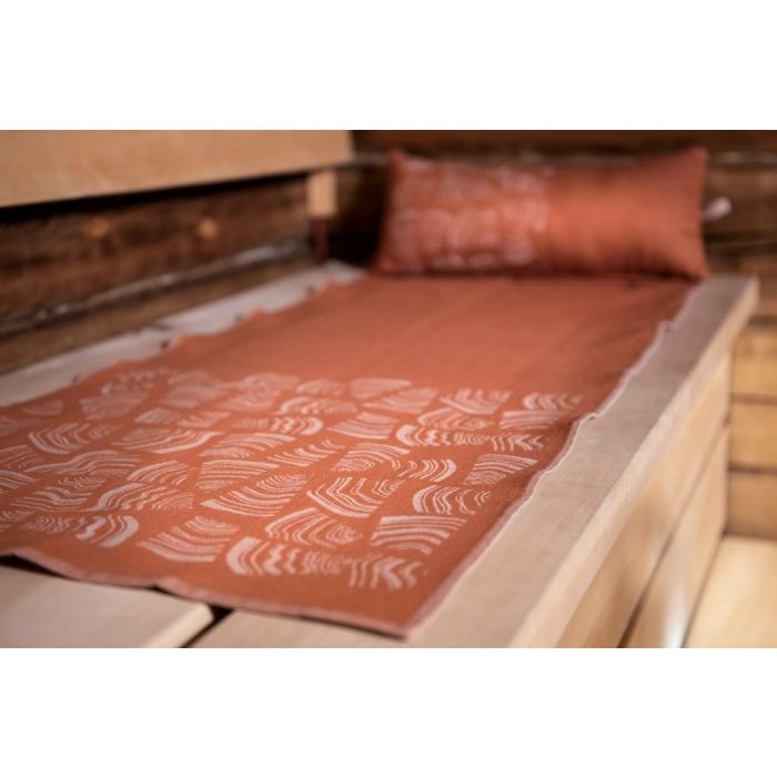 Rento Pino Sauna Kleed - Oranje/Bruin - 50x150 cm
