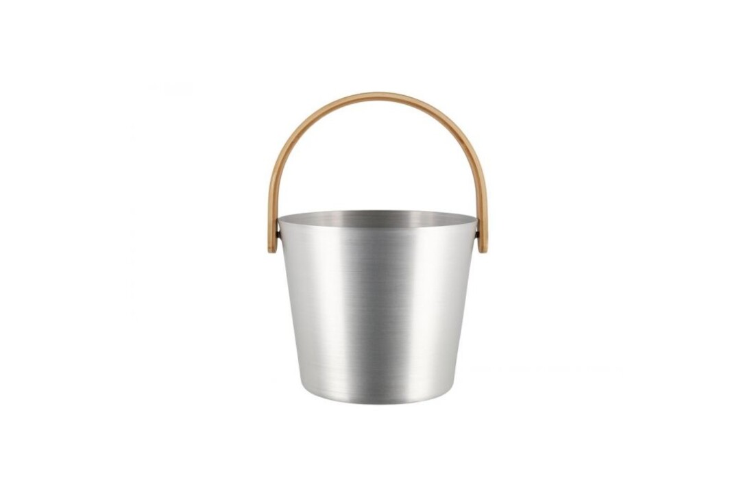 Rento Sauna Emmer Aluminium met Bamboe Handvat Naturel