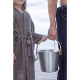 Rento Sauna Emmer Aluminium met Bamboe Handvat Naturel