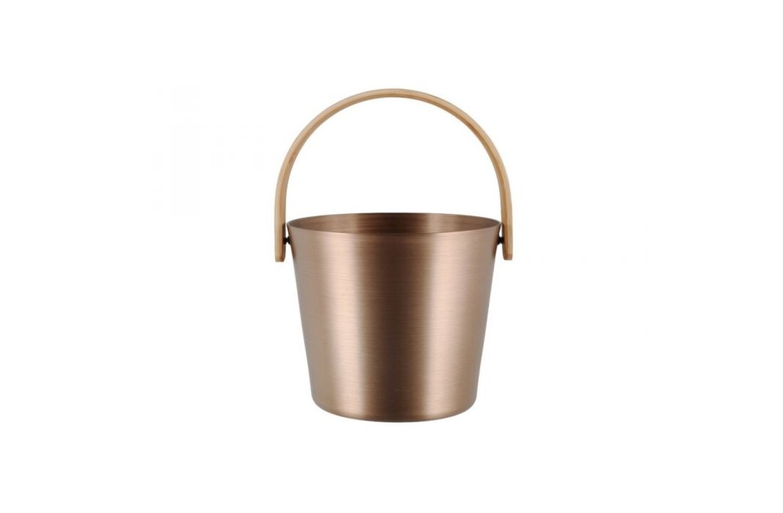 Rento Aluminium emmer champagne met Bamboe Handvat