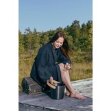 Rento Sauna Emmer Aluminium met Bamboe Handvat Bruin/Zwart