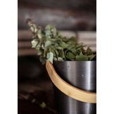 Rento Sauna Emmer Aluminium met Bamboe Handvat Bruin/Zwart