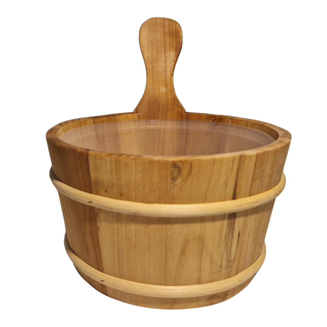 4living Sauna emmer, lepel en 500 ml Eucalyptus opgietmiddel - Elzen