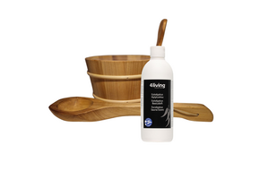 4living Sauna emmer, lepel en 500 ml Eucalyptus opgietmiddel - Elzen