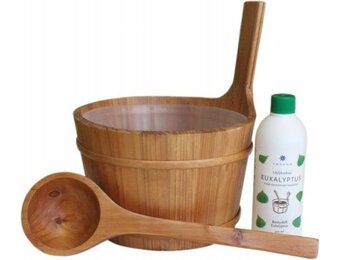 Emendo Sauna emmer, lepel en 500 ml Euca opgietmiddel - Licht