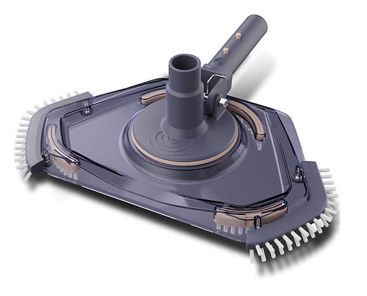 Poolstyle bodemzuiger met zijborstels