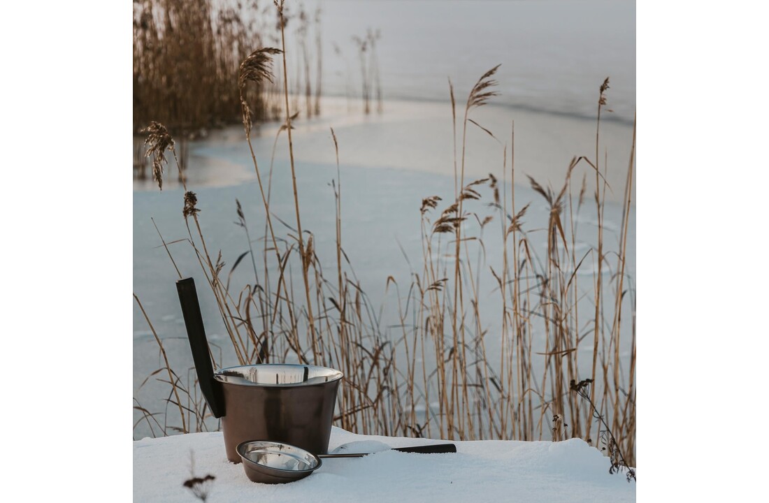 Emendo Staal Sauna - emmer en lepel - Donkergrijs