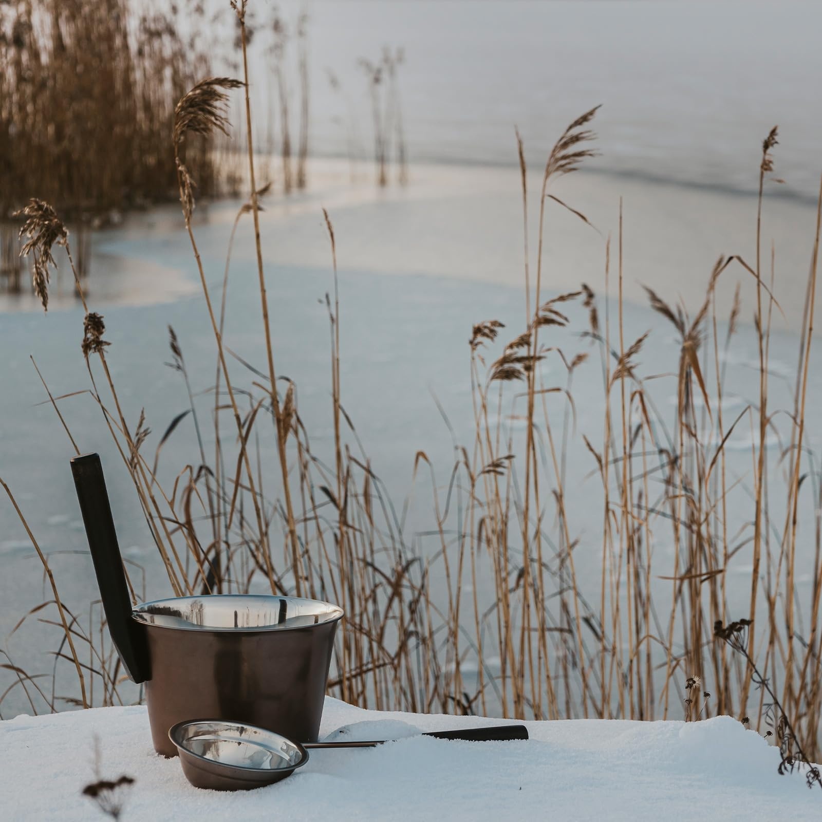 Emendo Staal Sauna - emmer en lepel - Donkergrijs