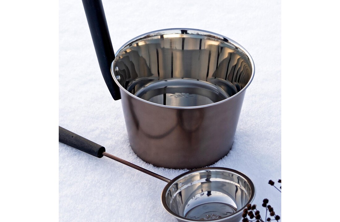 Emendo Staal Sauna - emmer en lepel - Donkergrijs