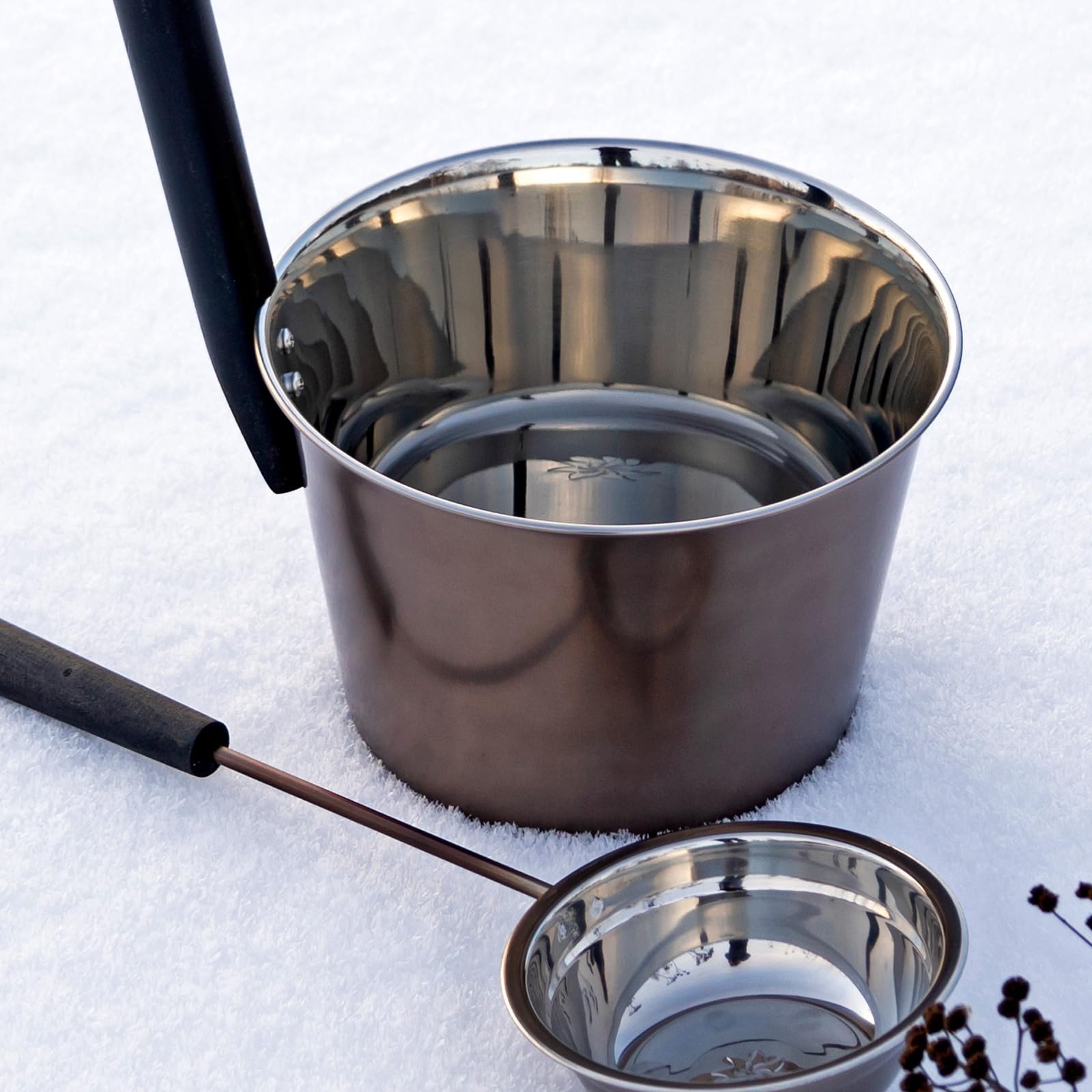 Emendo Staal Sauna - emmer en lepel - Donkergrijs