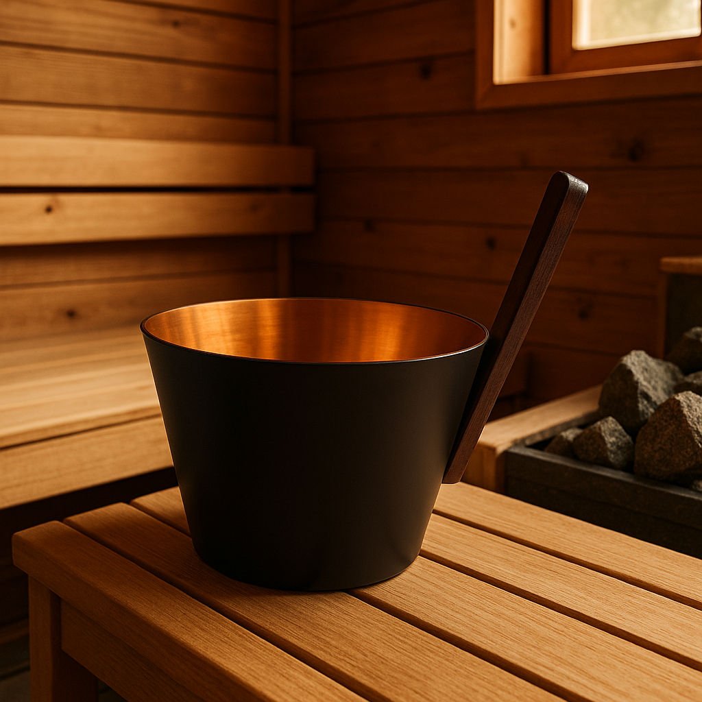 Sauna Emmer 5 Liter - Zwart/ Rosé Goud