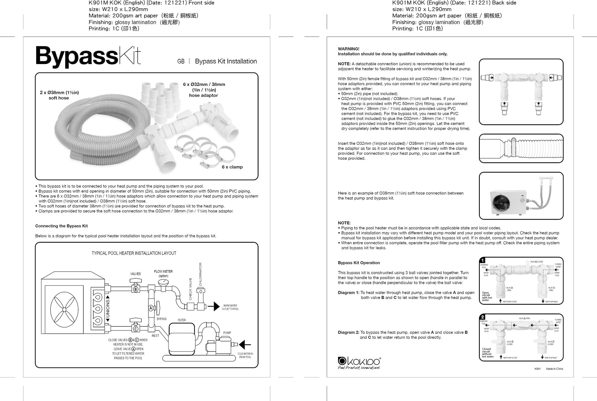Kit By-Pass voor Zwembadverwarming