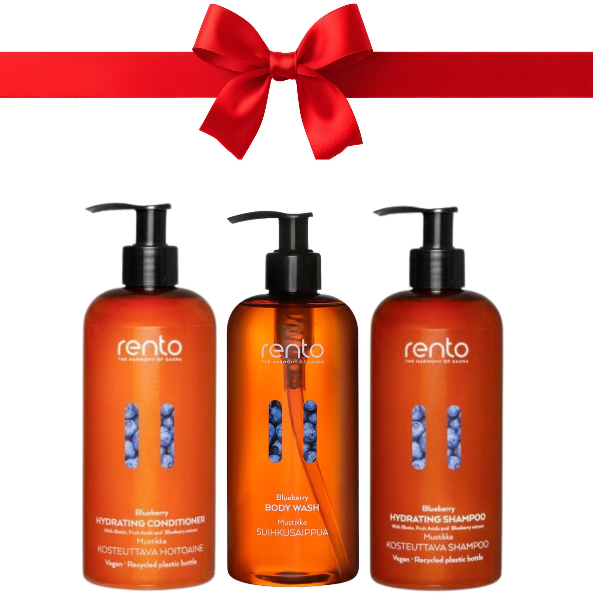 Rento Bosbessen Verzorgingsset – Hydraterende Shampoo, Conditioner & Body Wash