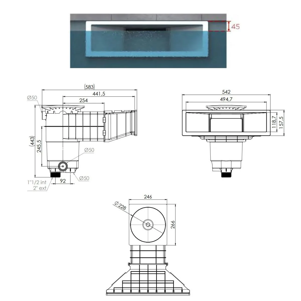 Weltico A500 skimmer - diverse kleuren