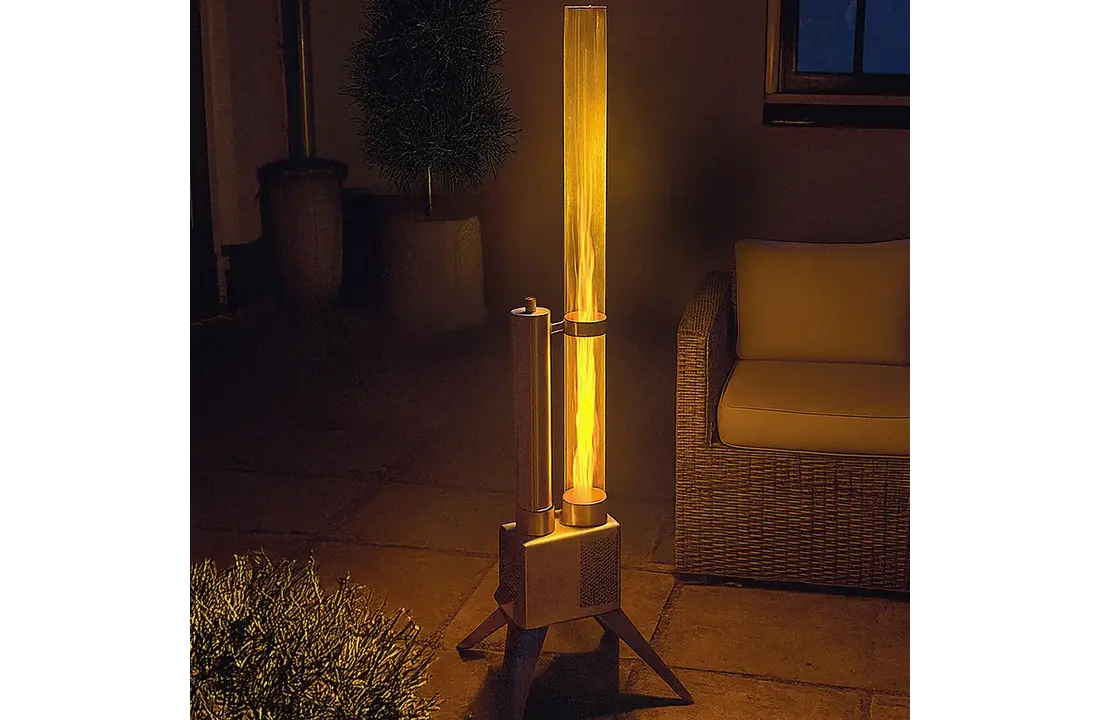 Fancy Flames Houtpellet Terrasheater Zilver