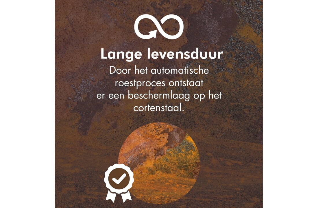 Terraskachel met houtopslag L - Vuurhaard roest