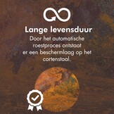 Terraskachel met houtopslag L - Vuurhaard roest