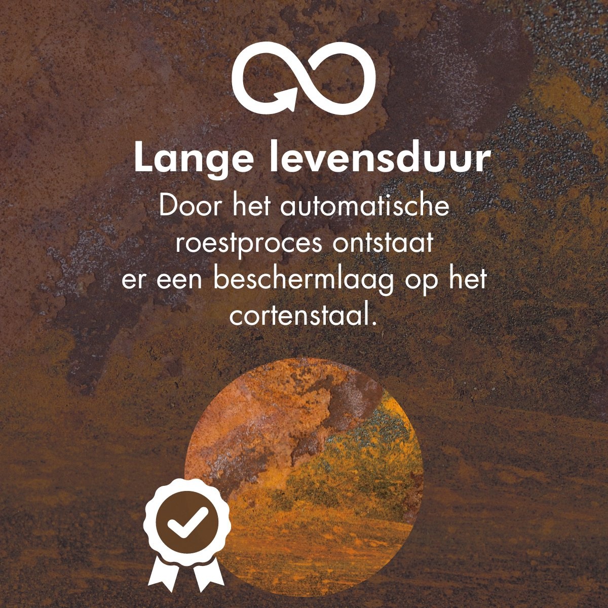 Terraskachel met houtopslag L - Vuurhaard roest