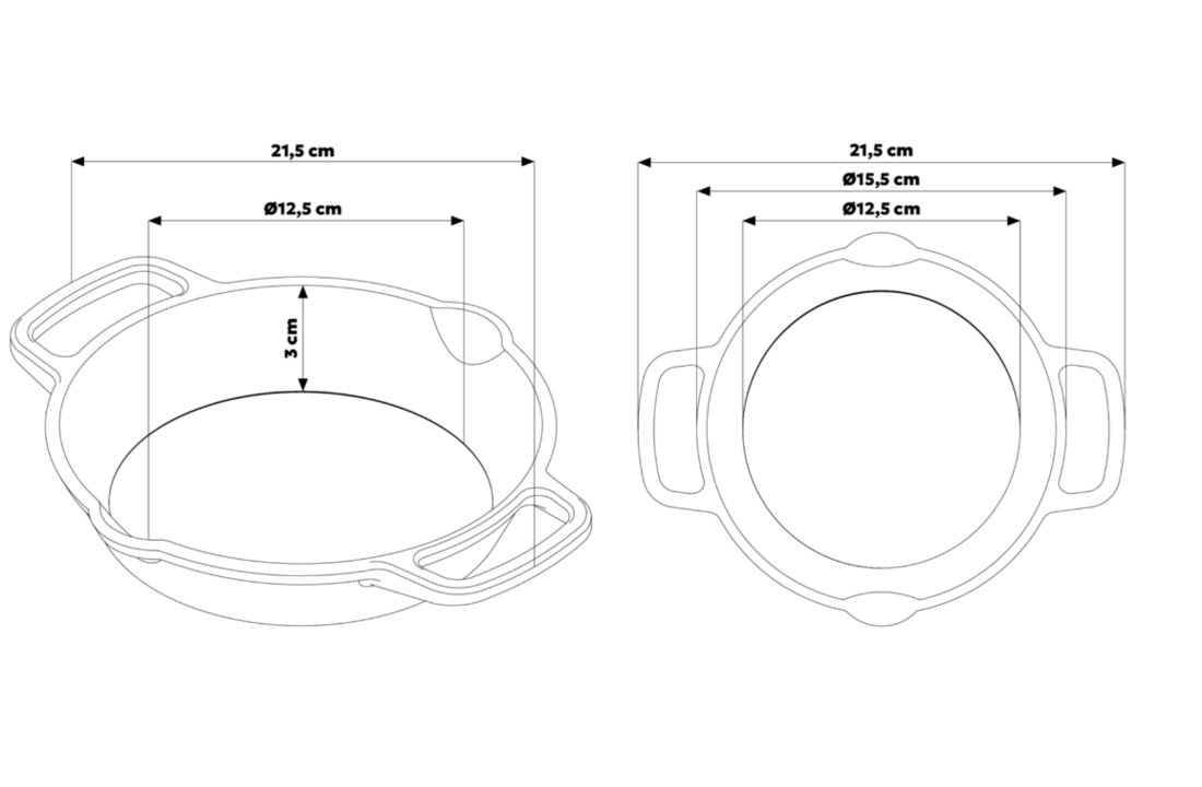 The Windmill gietijzeren skillet 2 handvaten S