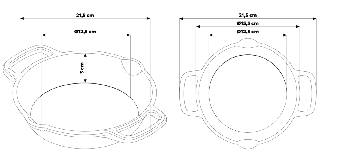 The Windmill gietijzeren skillet 2 handvaten S