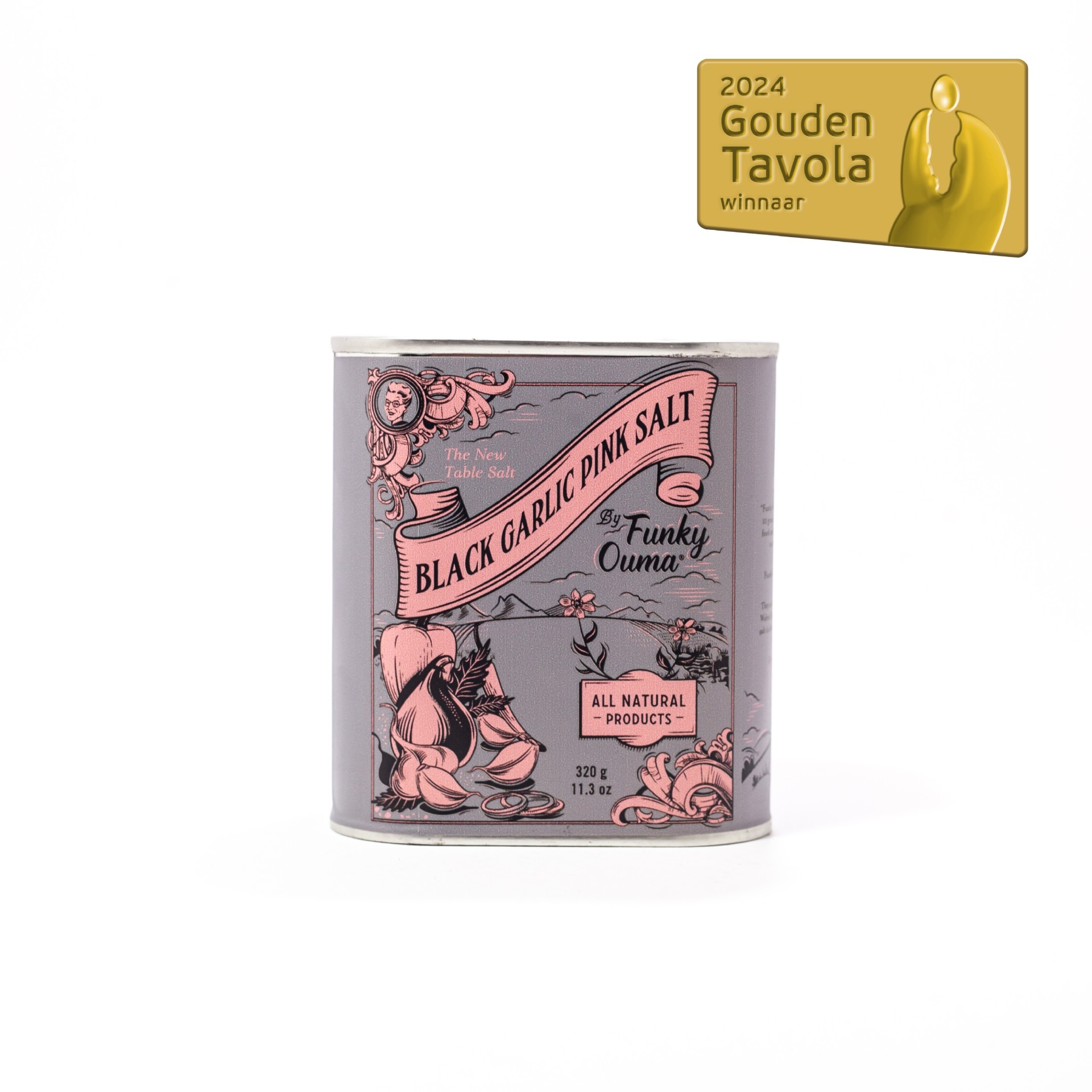 Black Garlic Salt Barbecue Zout Rub Blik – 250 gr of 90 gr