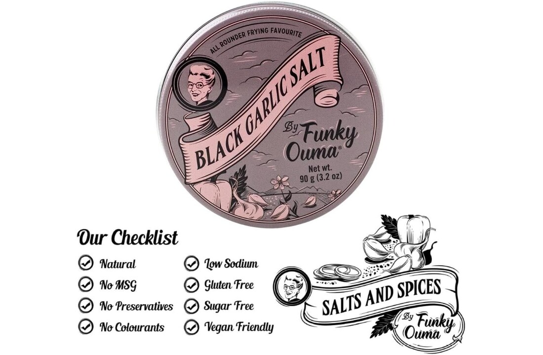 Black Garlic Salt Barbecue Zout Rub Blik – 250 gr of 90 gr