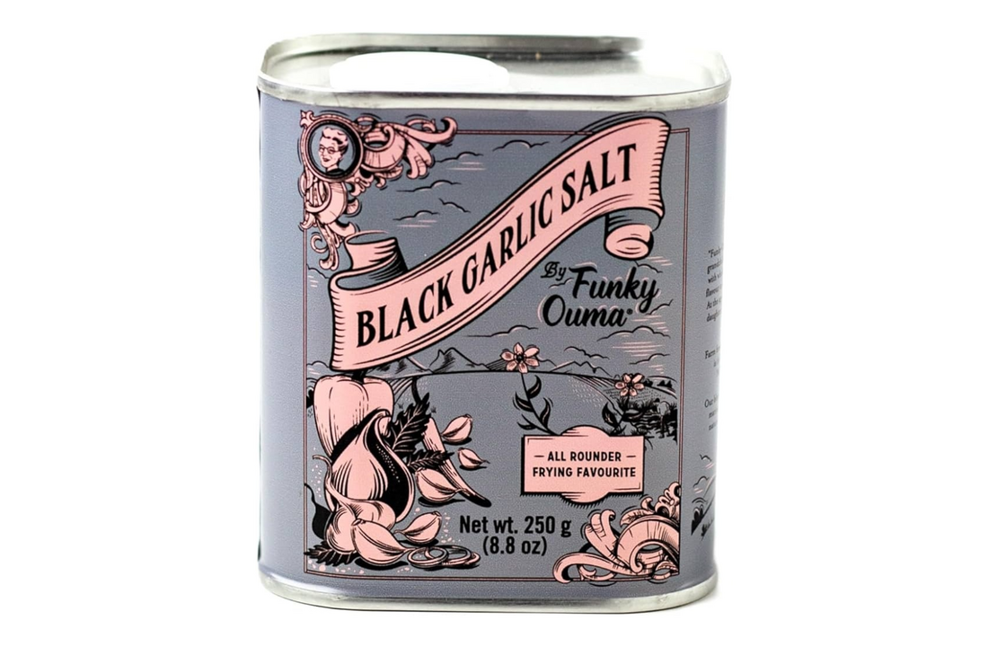 Black Garlic Salt Barbecue Zout Rub Blik – 250 gr of 90 gr
