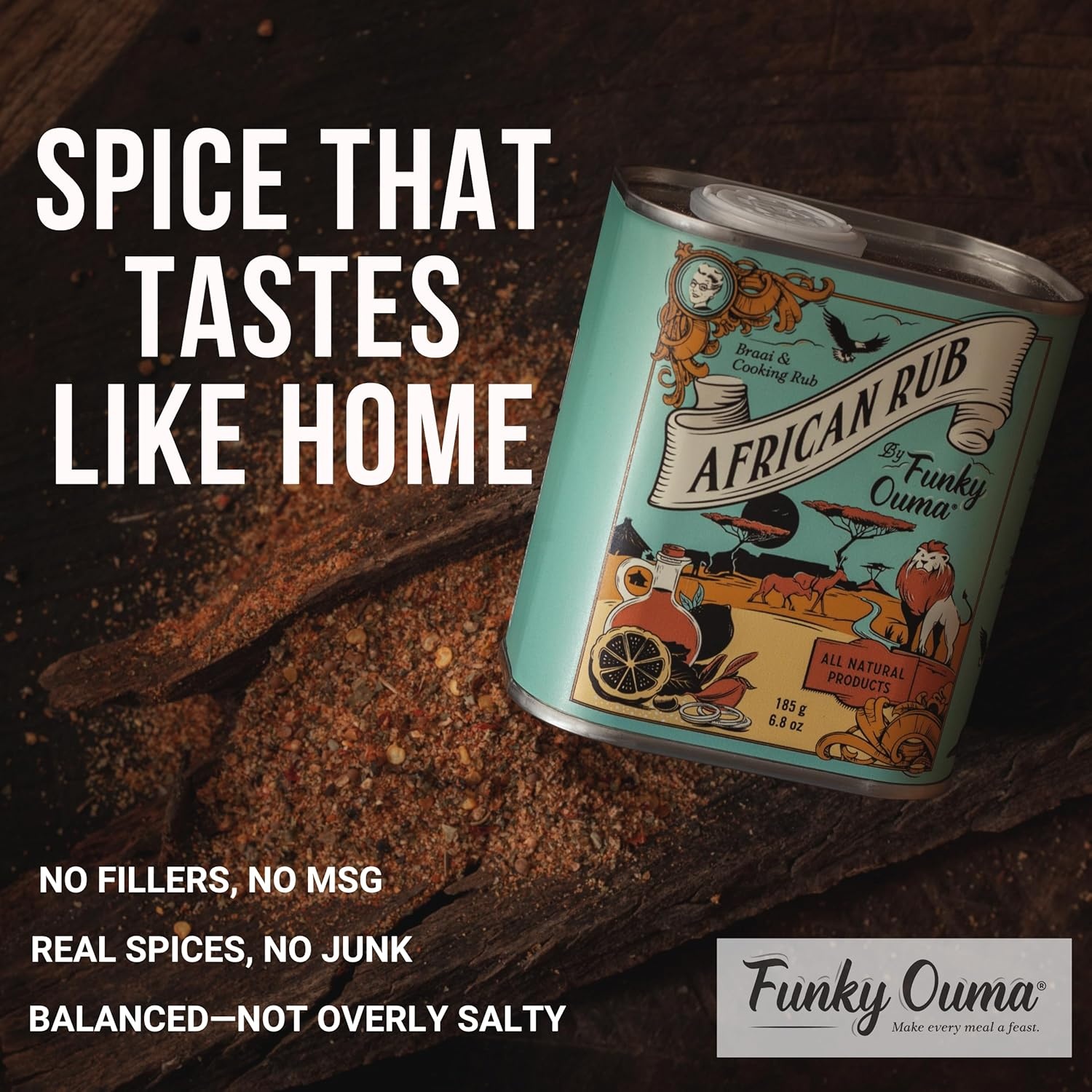 African Spice Barbecue Rub Blik - 185 gr of 55 gr